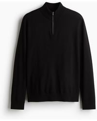 H&M - Pull Regular Fit En Laine Mérinos Avec Col Zippé - Lyst