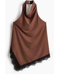 H&M - Top Dos Nu Avec Dentelle - Lyst