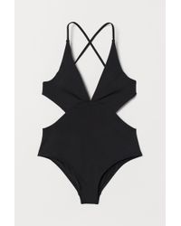H&M Cut-out Swimsuit - Black