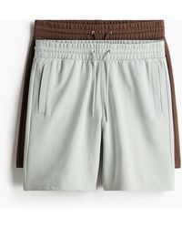 H&M - Lot de 2 shorts Regular Fit en molleton - Lyst