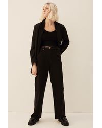 h&m wide leg twill pants