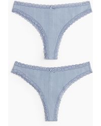 H&M - 2er-Pack Brazil Slips aus Baumwoll-Pointelle - Lyst