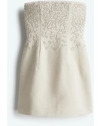 H&M - Bandeau-Kleid aus Leinenmix - Lyst