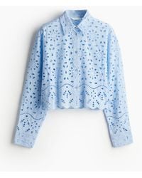 H&M - Overhemdblouse Met Broderie Anglaise - Lyst