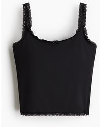 H&M - Tanktop aus Mikrofaser mit wattierten Cups - Lyst