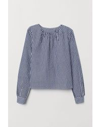 H&M Blouse en seersucker - Bleu