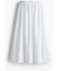 H&M - Cotton midi skirt - Lyst