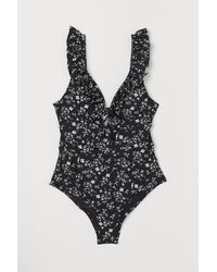 H&M Swimsuit With Flounces - Black