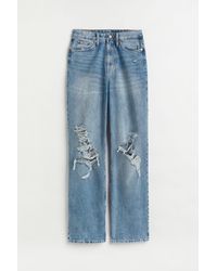 H\u0026M Denim Loose Straight High Jeans in 