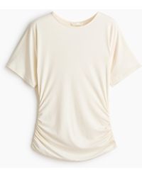 H&M - Jerseyshirt mit Drapierung - Lyst