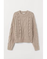 H&M Cable-knit Jumper - Natural