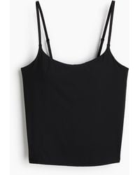H&M - Top paddé en microfibre avec bretelles fines - Lyst