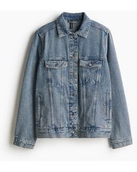 H&M - Jeansjacke mit Schulterpolstern - Lyst