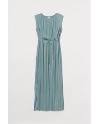 h&m blue silk dress