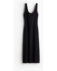 H&M - Maxikleid aus strukturiertem Jersey - Lyst