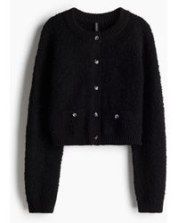 H&M - Cardigan in Boucléstrick - Lyst