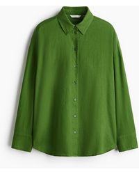H&M - Oversized Bluse aus Leinenmix - Lyst