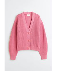 H&M Rib-knit Cardigan - Pink