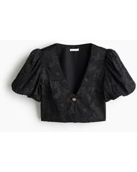 H&M - Kurzbluse aus Jacquardstoff - Lyst