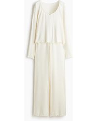 H&M - Pyjama aus angerautem Jersey - Lyst