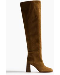 H&M - Overknee-Stiefel aus Velours-Spaltleder - Lyst