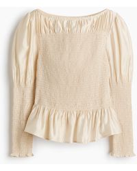 H&M - Bluse aus Viskosegemisch mit Smokpartien - Lyst
