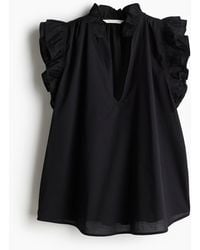 H&M - Bluse mit Volants - Lyst