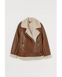 H&M Jacke mit Fellimitat - Orange