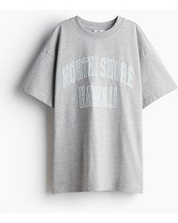 H&M - Oversized T-Shirt mit Print - Lyst