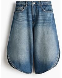 H&M - Denim Bermudashort Met Overslag - Lyst