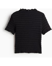 H&M - Gesmoktes Shirt mit Overlock-Details - Lyst