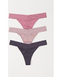 H&M 3-pack Microfibre Thong Briefs - Pink
