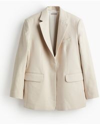 H&M - Oversized linen-blend blazer - Lyst