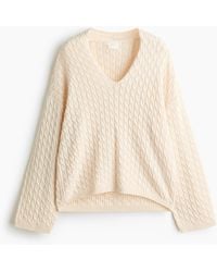 H&M - Oversized-Pullover mit Zopfmuster - Lyst