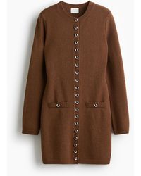 H&M - Strickkleid mit Knopfleiste - Lyst