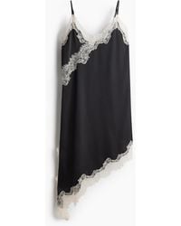 H&M - Asymmetrisches Nachthemd mit Spitzenbesätzen - Lyst