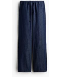 H&M - Denim Broek Met Drawstring - Lyst