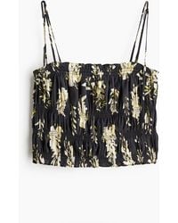 H&M - Gesmoktes Top mit Bindeträgern - Lyst
