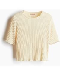 H&M - T-shirt en maille côtelée de lin mélangé - Lyst