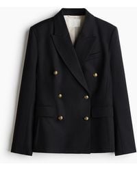 H&M - Double-breasted Blazer Van Twill - Lyst