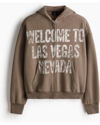 H&M - Bedruckte Hoodiejacke in Oversized Fit - Lyst