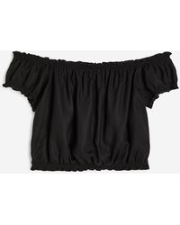 H&M - Frill-trimmed off-the-shoulder blouse - Lyst