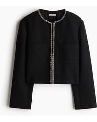 H&M - Strassverzierte Bouclé-Jacke - Lyst