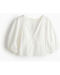 H&M - Blouse avec broderie anglaise - Lyst