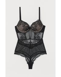 H&M Super Push-up Lace Body - Black