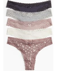 H&M - 5er-Pack Brazil Slips aus Baumwolle und Spitze - Lyst