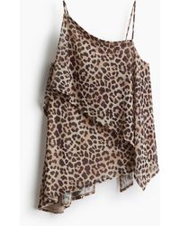H&M - Asymmetrische Top Van Mesh - Lyst