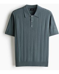 H&M - Structuurgebreid Poloshirt - Lyst