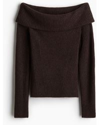 H&M - Off-Shoulder-Shirt in Rippstrick - Lyst