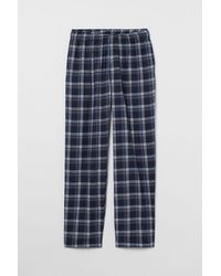 H&M Checked Pyjama Bottoms - Blue